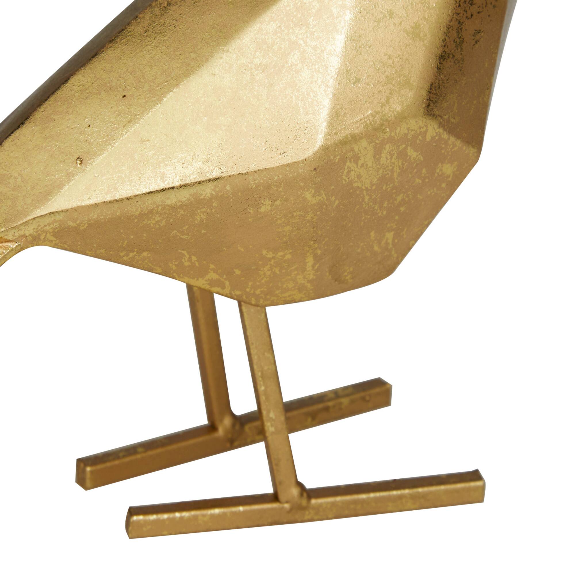 Set of 4 Gold Polystone Glam Sculpture, 6" x 3" x 6"